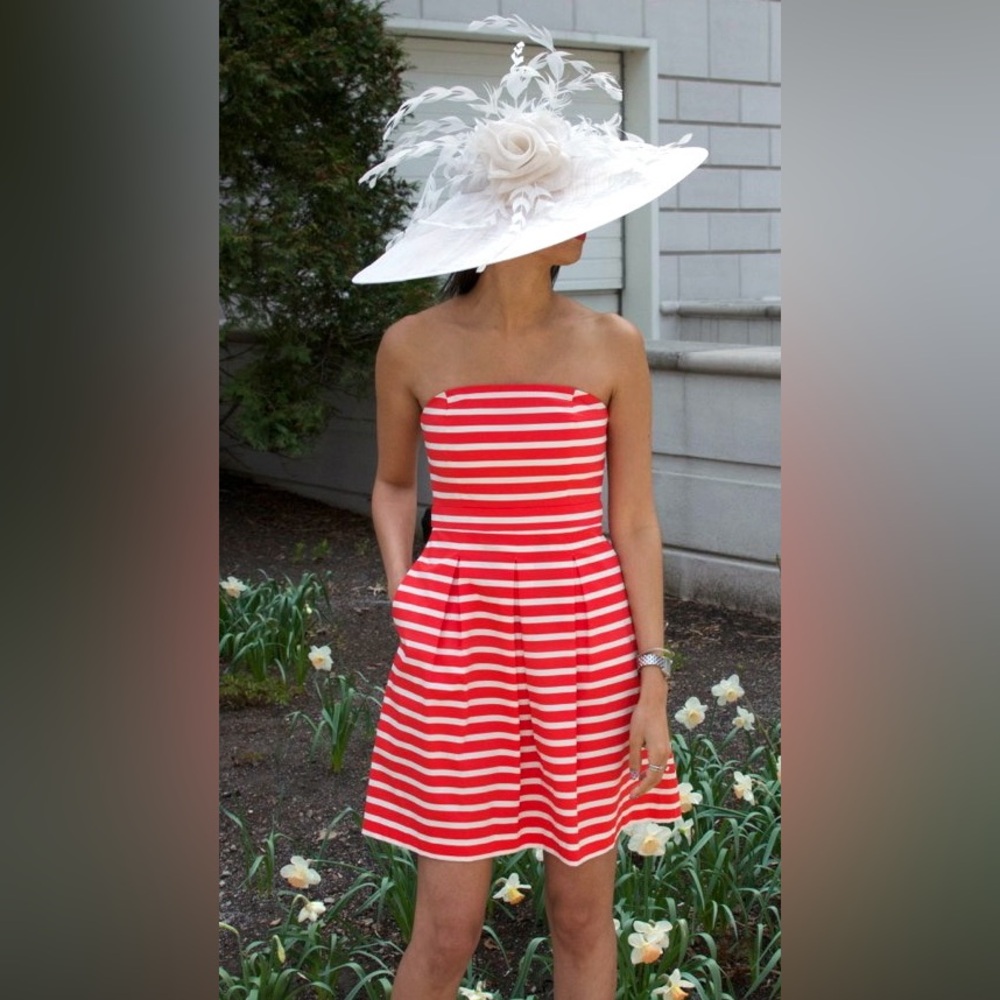 Gap size 10 pleated striped mini dress, sailor, nautical, strapless